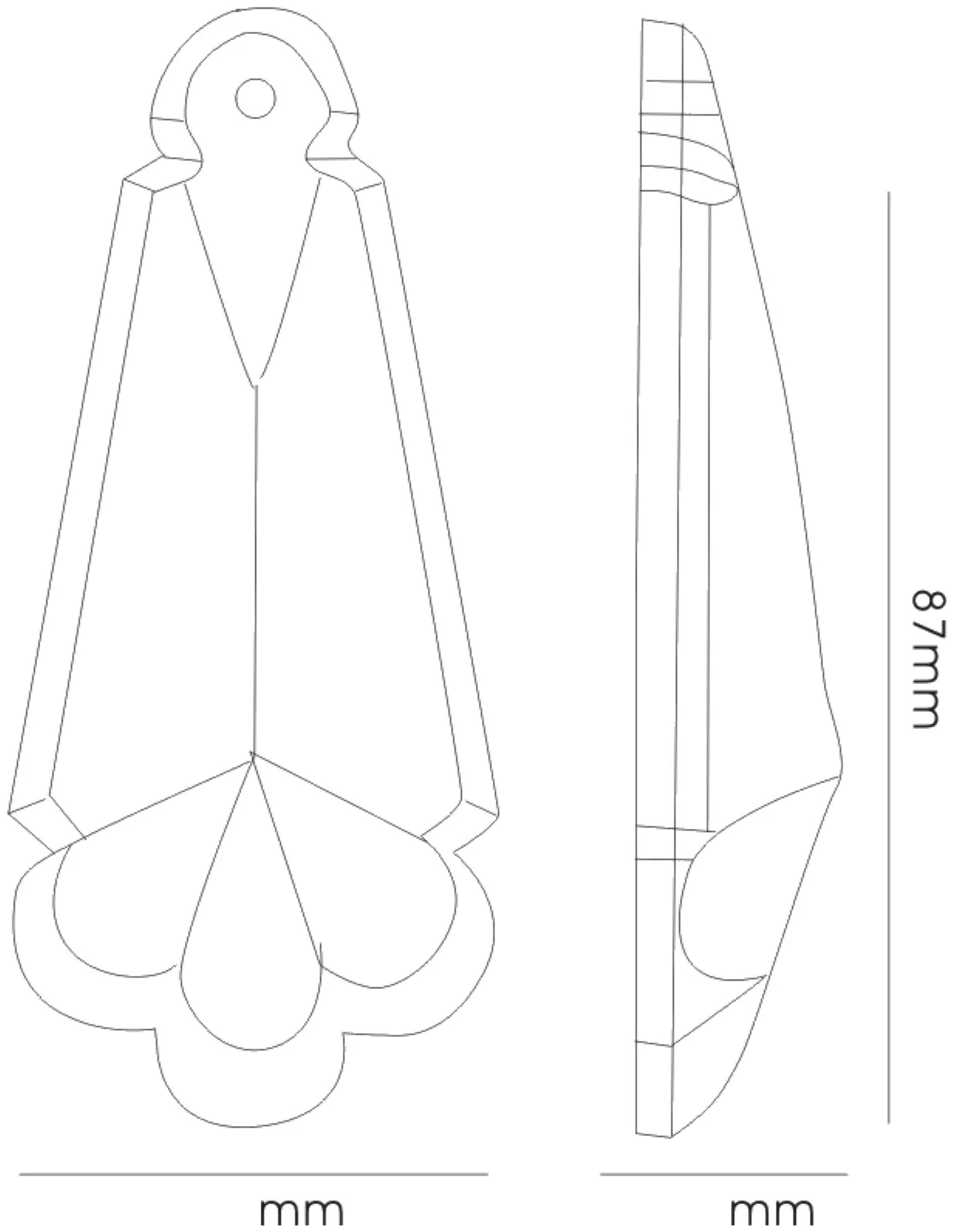 Crystal French Cut Without Ring 87mm C70080  Diyas Crystal Droplet
